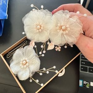 AW BRIDAL gold bridal barrettes